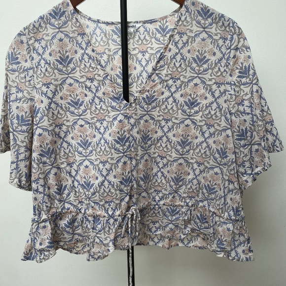 Splendid Sheer Cropped Blouse - Picture 1 of 7